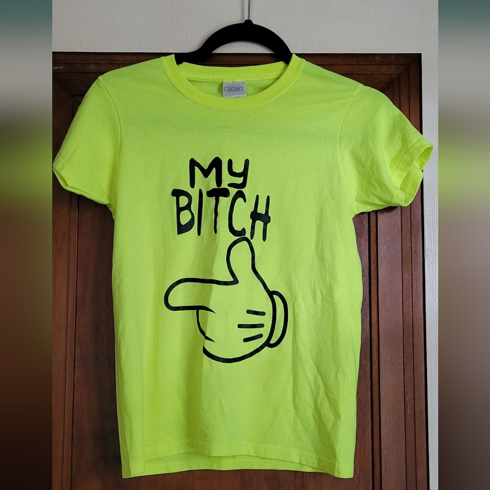 Womens  Neon Yellow Graphic T-Shirt #16
